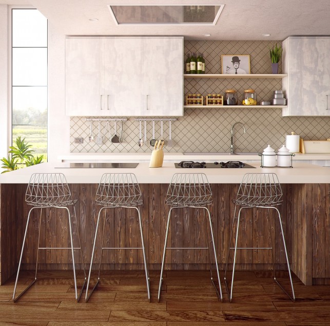 An image of a small kitchen which has been redesigned by Boss Construction Services to maximise the space.