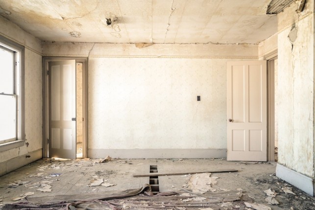 An image of a dilapidated room in need of renovation.